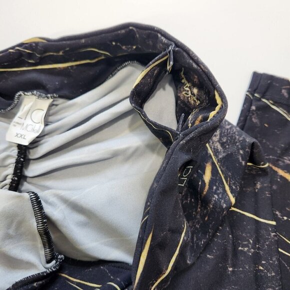 LiCi Fit Butt Scrunch‎ V Front Leggings Womens XXL 16-18 US Black Gold Marble - Picture 4 of 8